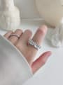 thumb 925 Sterling Silver With Platinum Plated Personality Round Midi Rings 1