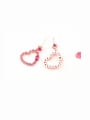 thumb 925 Sterling Silver Earpins Ruby Love Heart 18K Rose Gold Plated  stud Earring 1