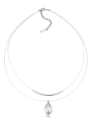 thumb Simple Double Layer Water Drop Imitation Pearl Alloy Necklace 1