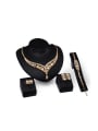 thumb Alloy Imitation-gold Plated Retro style Hollow Rhinestone Four Pieces Jewelry Set 0