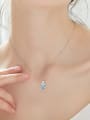 thumb Simple Heart shaped Blue austrian Crystal Necklace 1