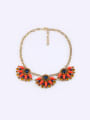 thumb Alloy Artificial Stones Flower Necklace 0