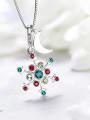 thumb Snowflake Shaped Multi-color Crystal Necklace 3