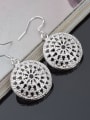 thumb Round Shaped Micro Pave Zircons Hollow Drop Earrings 2