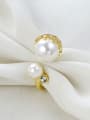 thumb Elegant Open Design 18K Gold Plated Artificial Pearl Ring 2
