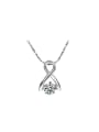 thumb 2018 Copper Alloy White Gold Plated Fashion Simple Zircon Necklace 0