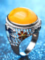 thumb Personalized Yellow Resin stone Enamel Alloy Ring 2