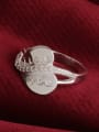 thumb Heart-shape Zircons Silver Plated Copper Ring 2