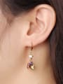 thumb Trendy Colorful Flower Shaped AAA Zircon Copper Drop Earrings 1