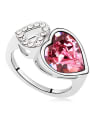 thumb Fashion Double Heart Swaroski Crystal Alloy Ring 1