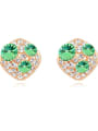 thumb Fashion Cubic austrian Crystals Champagne Gold Plated Stud Earrings 2
