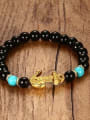 thumb Delicate Gold Plated Anchor Shaped Turquoise Bracelet 1