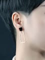 thumb Fashion Hollow Rectangular Titanium Stud Earrings 1