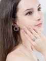 thumb Luxury Shine Square High Quality Zircon Round Necklace Earrings ring bracelet 4 Piece jewelry set 1