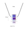 thumb 925 Sterling Silver With Platinum Plated Simplistic Square Necklaces 3