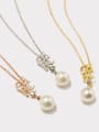 thumb Copper With Artificial Pearl  Simplistic Monogrammed Necklaces 3