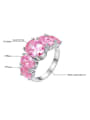thumb Fashion Oval Pink Zirconias Copper Ring 3