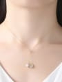 thumb Pure silver zircon love  natural freshwater pearl necklace 1