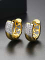 thumb Copper inlaid AAA zircon texture gold pattern Earring 0