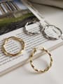 thumb 925 Sterling Silver With Gold Plated Simplistic Twist  Round Hoop Earrings 4