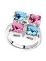 thumb Exaggerated Square austrian Crystals Alloy Ring 4