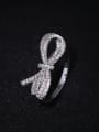 thumb Fashion Cubic White Zircon-studded Bowknot Copper Ring 3