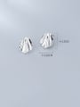 thumb 925 Sterling Silver With White Platinum Plated Simplistic Irregular Stud Earrings 2