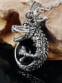 thumb Personalized Dragon Black Stone Titanium Men Necklace 2