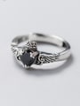 thumb Pure silver  Thai silver  retro heart shaped wing  crown ring 0