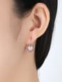 thumb Pure silver flower natural freshwater pearl earnail 2