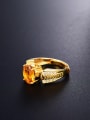 thumb Gold Plated Citrine Gemstone Statement Ring 1