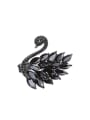 thumb Elegant Black Swan Marquise Zircon Rhinestones Brooch 0