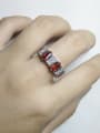 thumb Fashion Red White AAA Zirconias Copper Ring 1