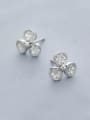 thumb Charming Flower Shaped Zircon Stud Earrings 0