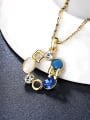 thumb Exquisite Gold Plated Geometric Shaped Opal Stone Necklace 2