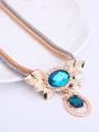 thumb Alloy Imitation-gold Plated Fashion Artificial Stones Oval-shaped Two Pieces Jewelry Set 2
