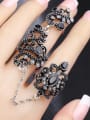 thumb Retro style AAA Resin Crystals Hollow Flowery Rings 2