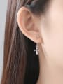 thumb Copper With Platinum Plated Trendy Cross Stud Earrings 3