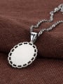 thumb Classical Rhinestones Oval Titanium Necklace 2