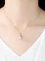 thumb Sterling silver 9-10mm natural freshwater pearl necklace 1