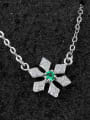 thumb Fashion Shiny Zirconias-covered Snowflake 925 Sterling Silver Necklace 1