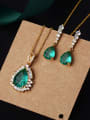 thumb Copper With Glass stone Classic Water Drop 2 Piece Jewelry Set 2