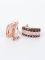 thumb Alloy Rose Gold Plated Fashion Artificial Crystal Arch-shaped Two Pieces Jewelry Set 1
