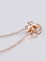 thumb Rose Gold Stainless Steel Digital Shaped  Crystal Necklace 3