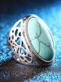 thumb Personalized Turquoise Stone Hollow Alloy Ring 2