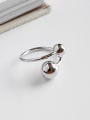 thumb 925 Sterling Silver With Simplistic Size round ball Free Size Rings 0