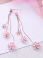 thumb Alloy With Rose Gold Plated Fashion Flower tassel Drop Earrings 1