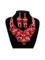 thumb Water Drop Glass and Rhinestones Two Pieces Jewelry Set 0