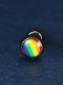 thumb Personality Colorful Round Shaped Enamel Stud Earrings 1