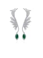 thumb Copper With Platinum Plated Exaggerated Feather Chandelier Earrings 0
